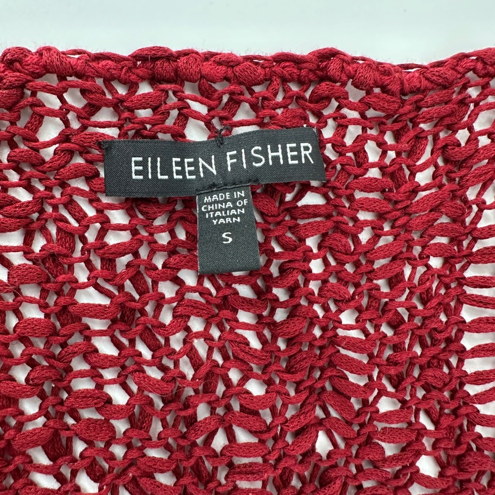 EILEEN FISHER Open Weave Mesh Knit Tank Top Lagenlook Boho Coastal Quite Luxury - Picture 4 of 9